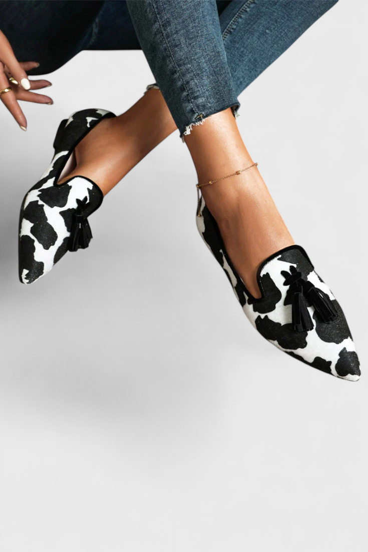 Mocassins Fermina Élégants avec Bout Aiguisé et Design Bicolore