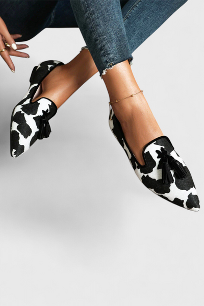 Mocassins Fermina Élégants avec Bout Aiguisé et Design Bicolore