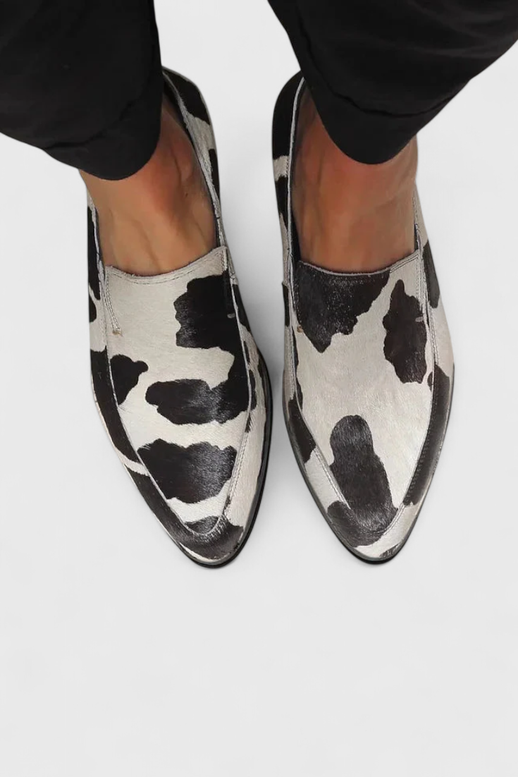 Mocassins Élegants Macarena avec Talon Bas et Imprimé Animal