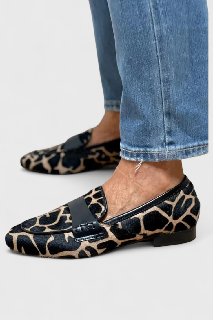 Mocassins en Cuir Annelore avec Talon Bas et Design Exclusif