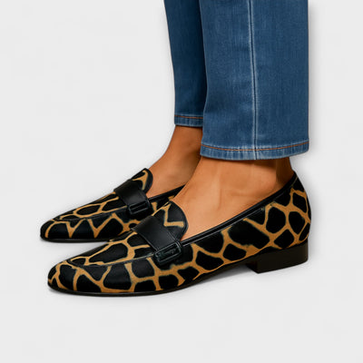 Mocassins Wale avec Imprimé Léopard et Bride Décorative