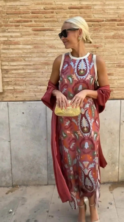 Ainara | Robe longue élégante avec châle assorti