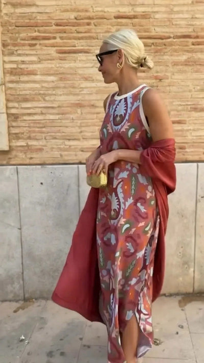 Ainara | Robe longue élégante avec châle assorti