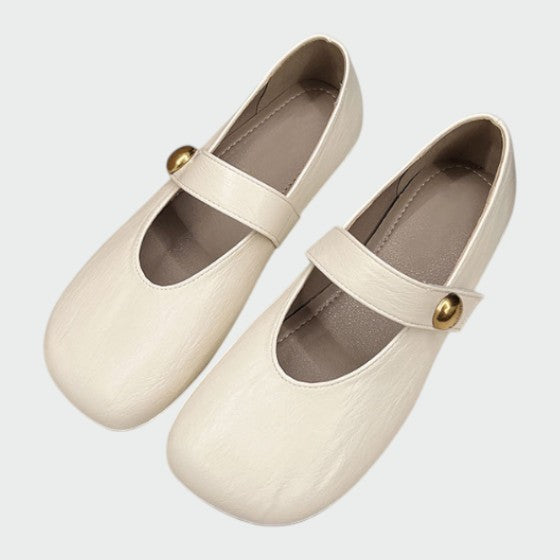 Olivia - Chaussures Mary Jane à Bout Rond avec Bouton