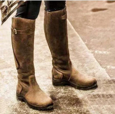 Bottes d'équitation en cuir imperméable pour femmes
