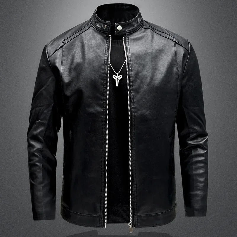 Veste en Cuir Biker Élégante pour Hommes