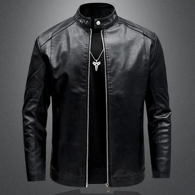 Veste en Cuir Biker Élégante pour Hommes
