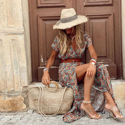 Sanne™ - Robe Maxi Ibiza - Incluant une ceinture