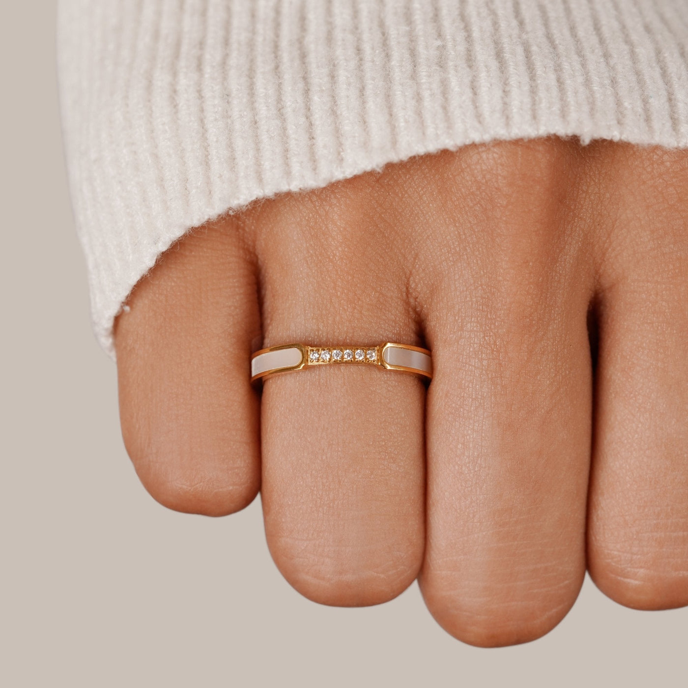 Unity - Bague en perles et cristaux