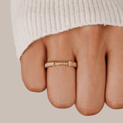 Unity - Bague en perles et cristaux