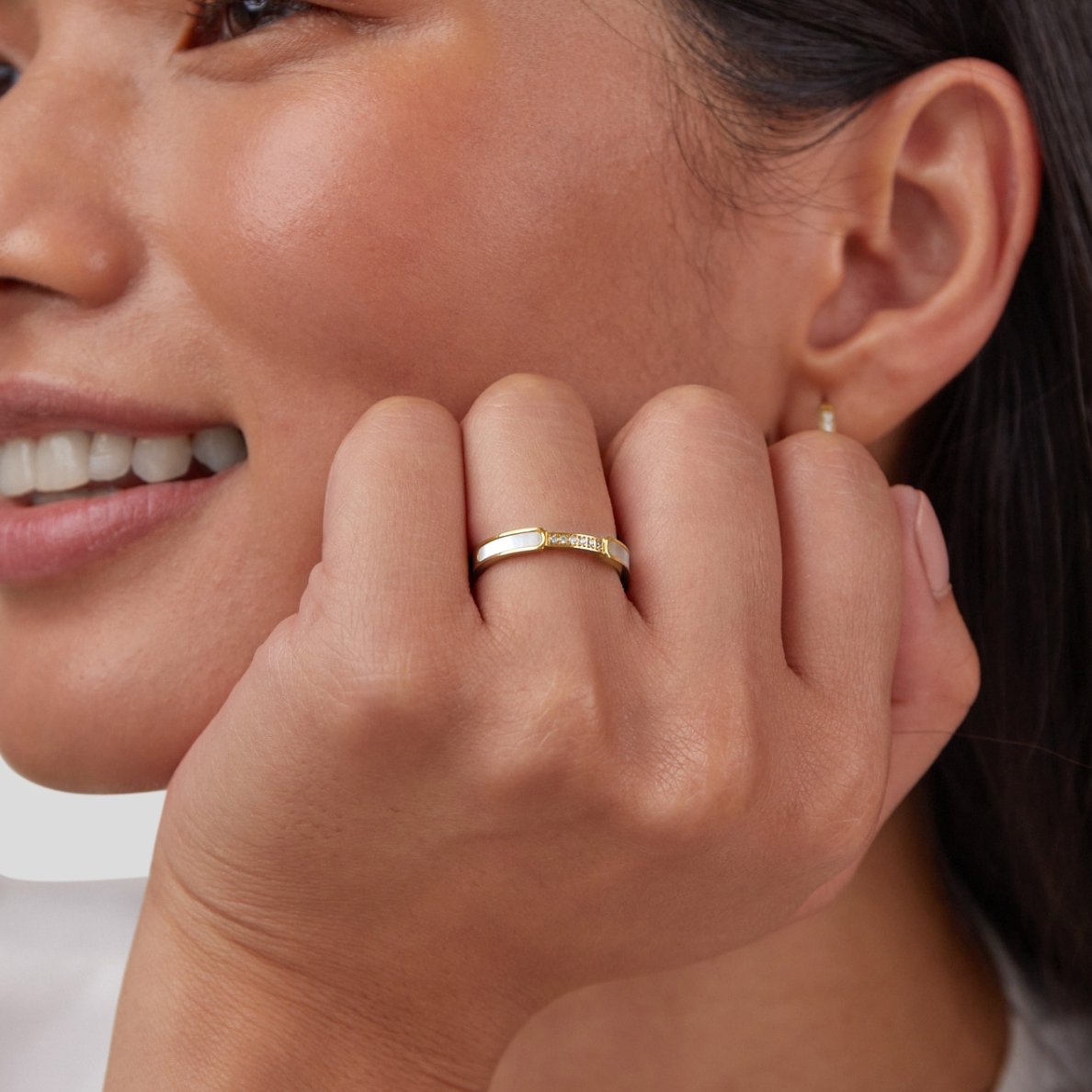 Unity - Bague en perles et cristaux