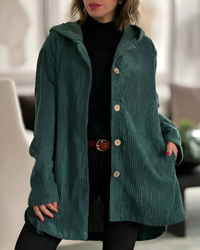 ANIKA™ | Veste en velours côtelé décontractée avec capuche