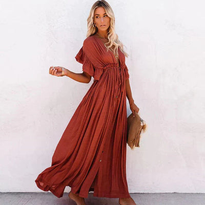 Julie™ - Robe Longue Rouge de Plage