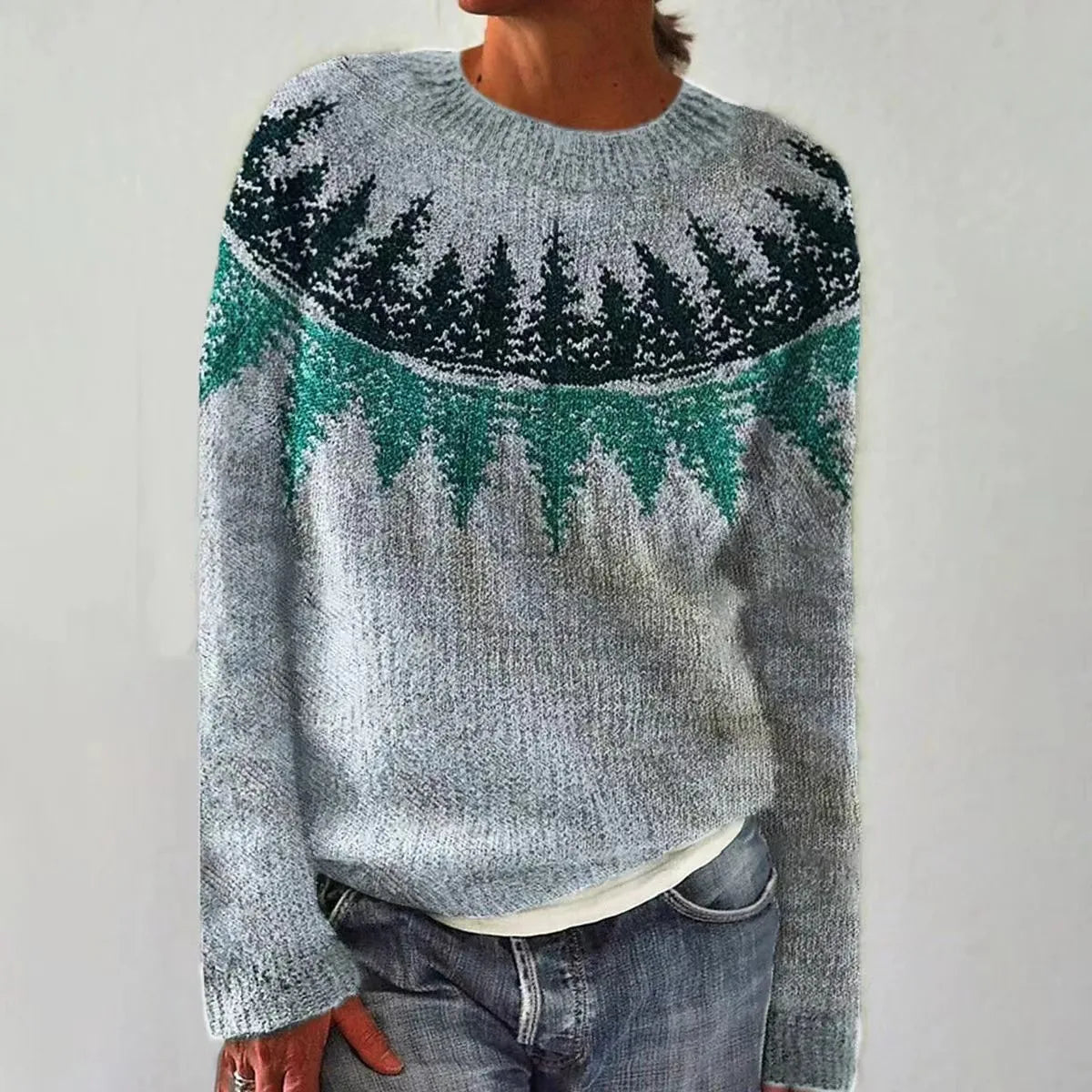 Giulia – Pull confortable - bleu/vert