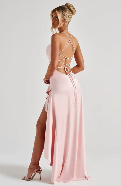 Robe Maxi en Satin à Volants L’atelier D’amélie
