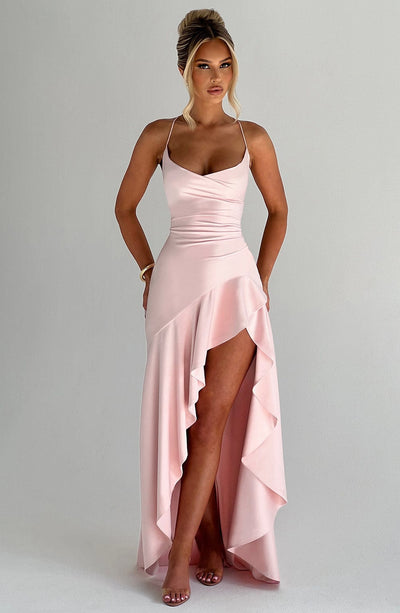 Robe Maxi en Satin Ruffle L’atelier D’amélie