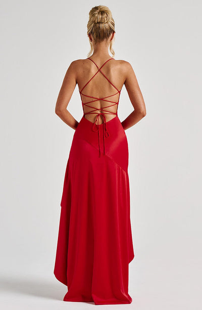 Robe Maxi en Satin Ruffle L’atelier D’amélie