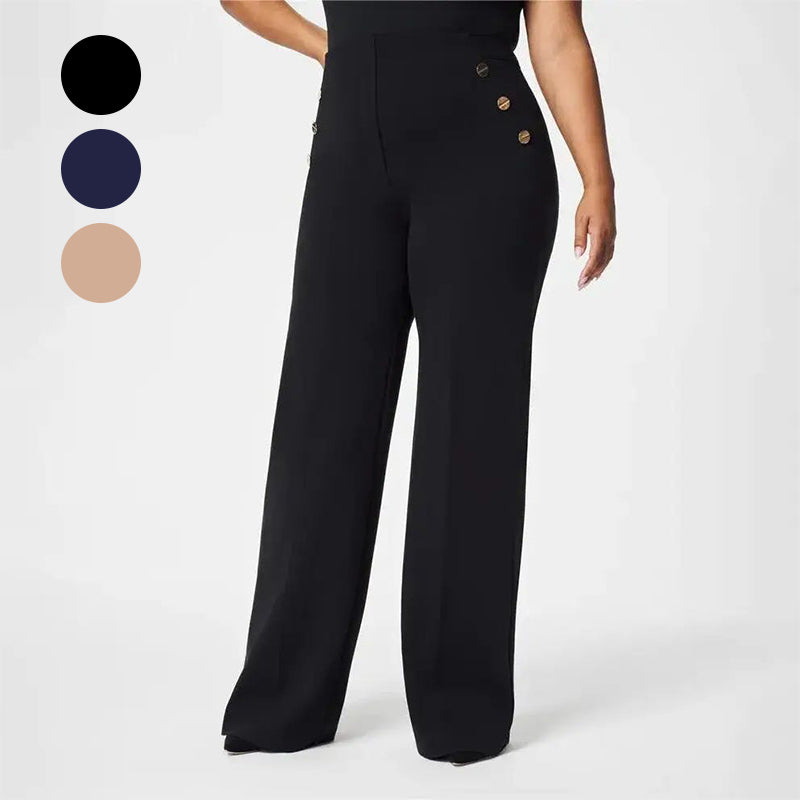 💖Pantalons Femme Grande Taille à Haute Élasthanne avec Taille Haute et Jambes Amples