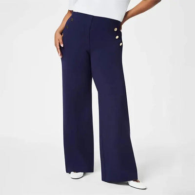 💖Pantalons Femme Grande Taille à Haute Élasthanne avec Taille Haute et Jambes Amples