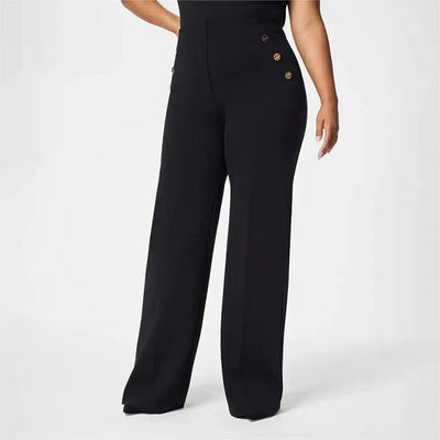 💖Pantalons Femme Grande Taille à Haute Élasthanne avec Taille Haute et Jambes Amples