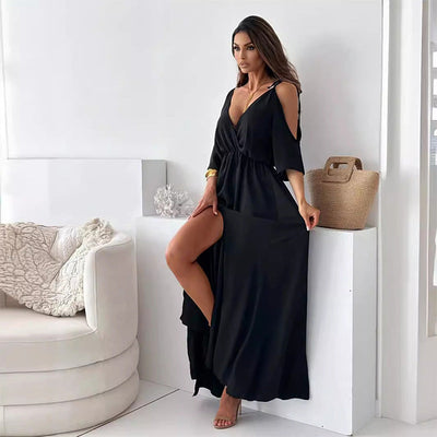 Billie - Robe Maxi avec Fente Tendance et Décolleté en V