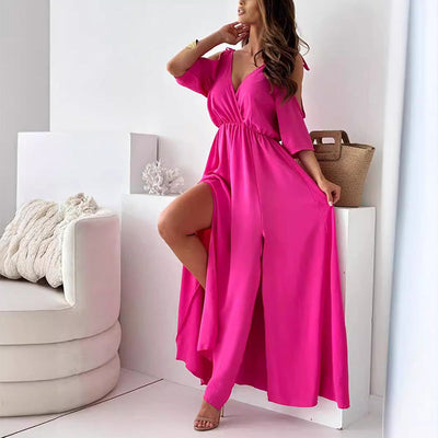Billie - Robe Maxi avec Fente Tendance et Décolleté en V