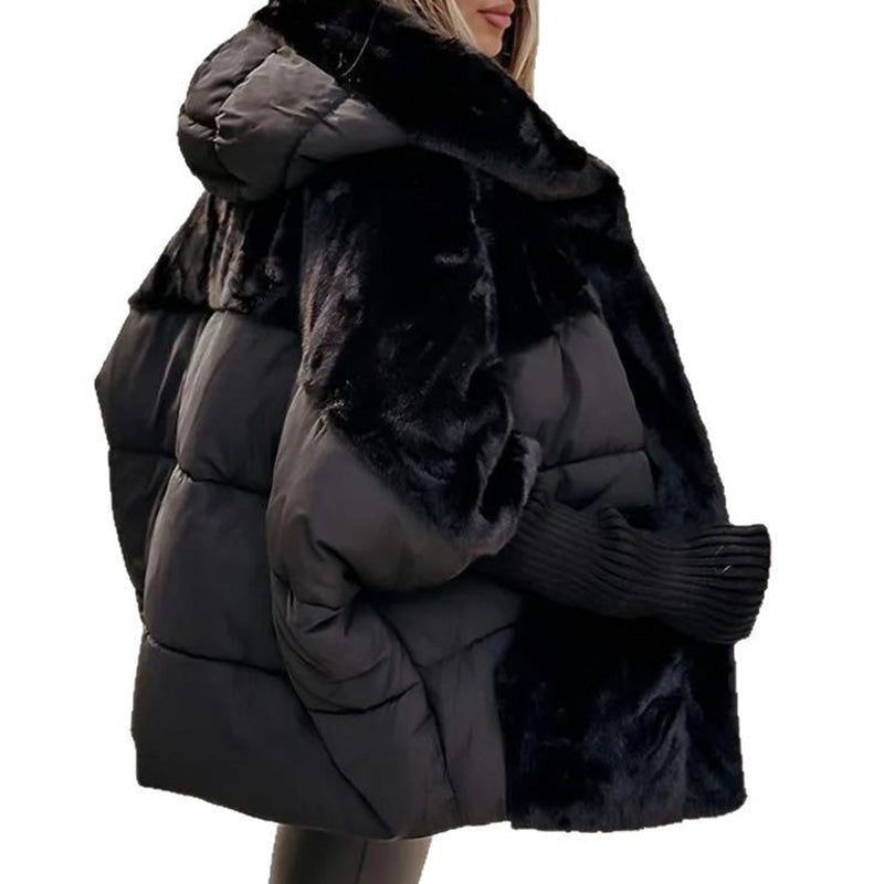 Offre Spéciale Limité dans le Temps - Manteau Puffer à Capuche Oversized en Patchwork pour Femmes