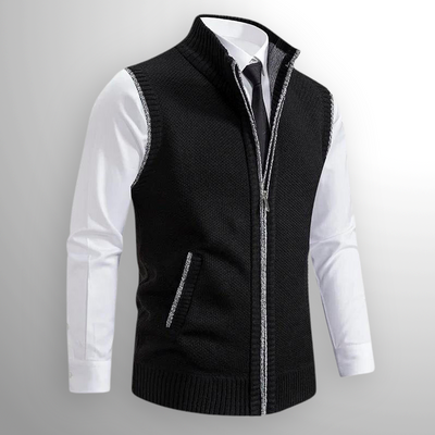 Gilet en Laine Harrison à Zip Complet
