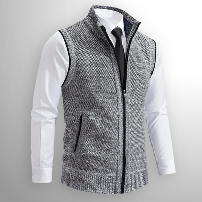 Gilet en Laine Harrison à Zip Complet