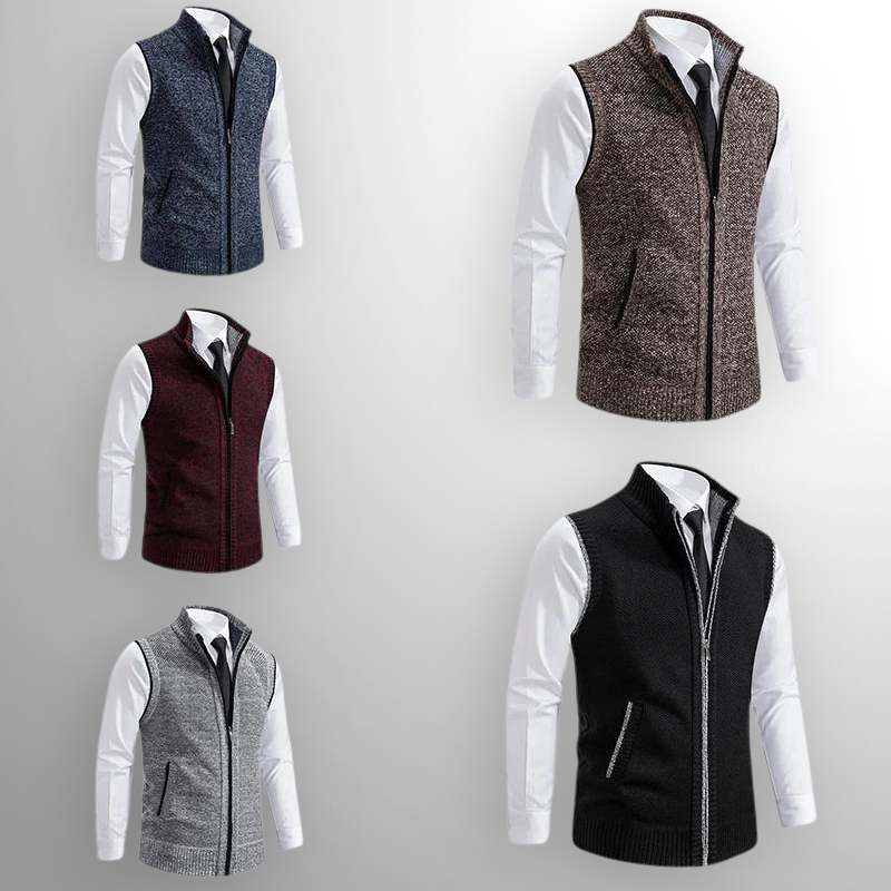 Gilet en Laine Harrison à Zip Complet