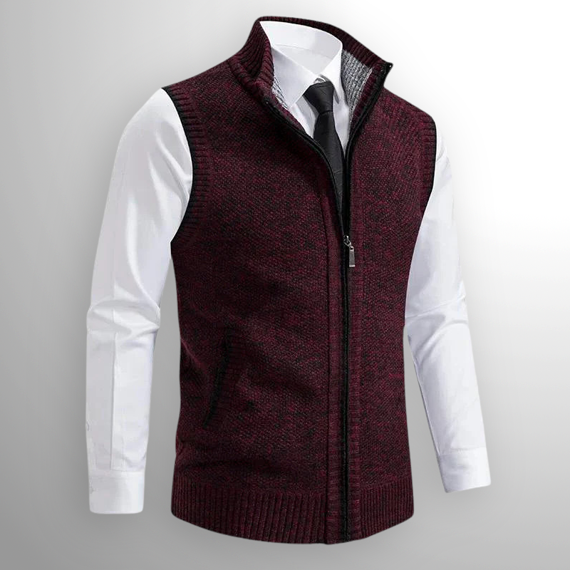 Gilet en Laine Harrison à Zip Complet