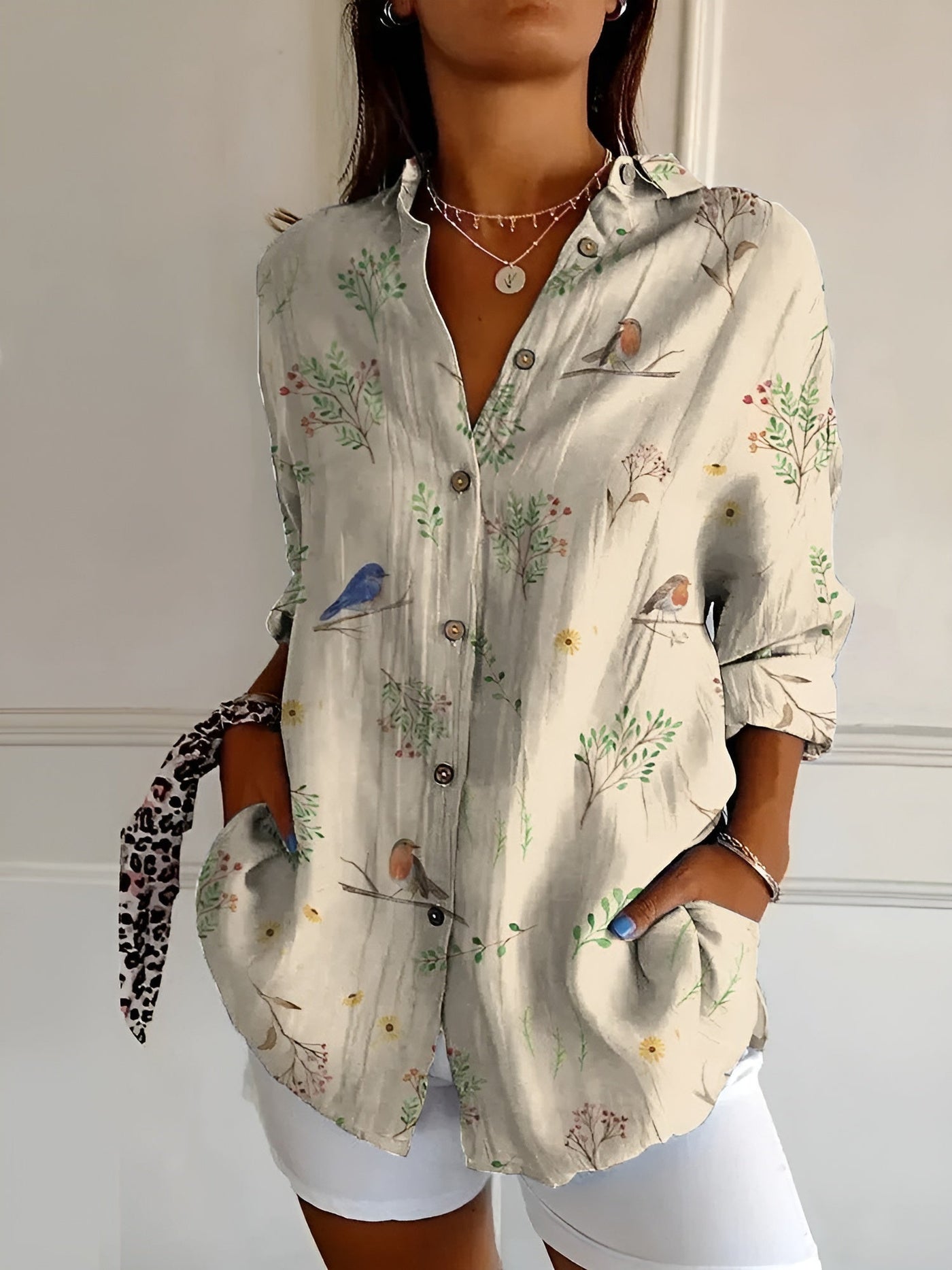 Roxane™ | Blouse florale en coton léger