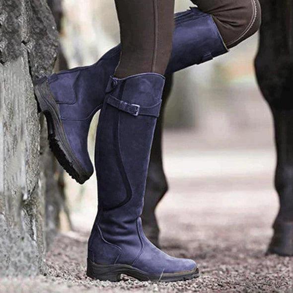 Bottes d'équitation en cuir imperméable pour femmes