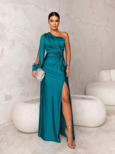 Victoria™ | Élégante Robe en Soie avec Fente