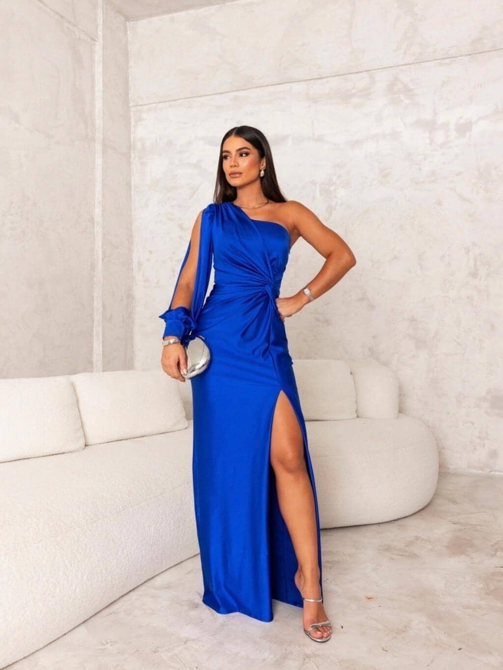 Victoria™ | Élégante Robe en Soie avec Fente