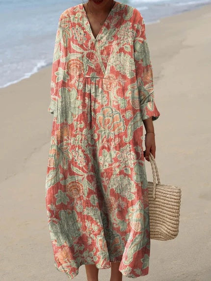 Justine | Robe fleurie vintage en coton doux