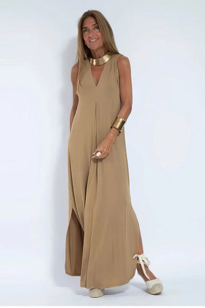 Robe longue élégante + cardigan assorti OFFERT